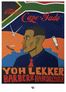 Classic Cape Fade Barber Sign Print A3